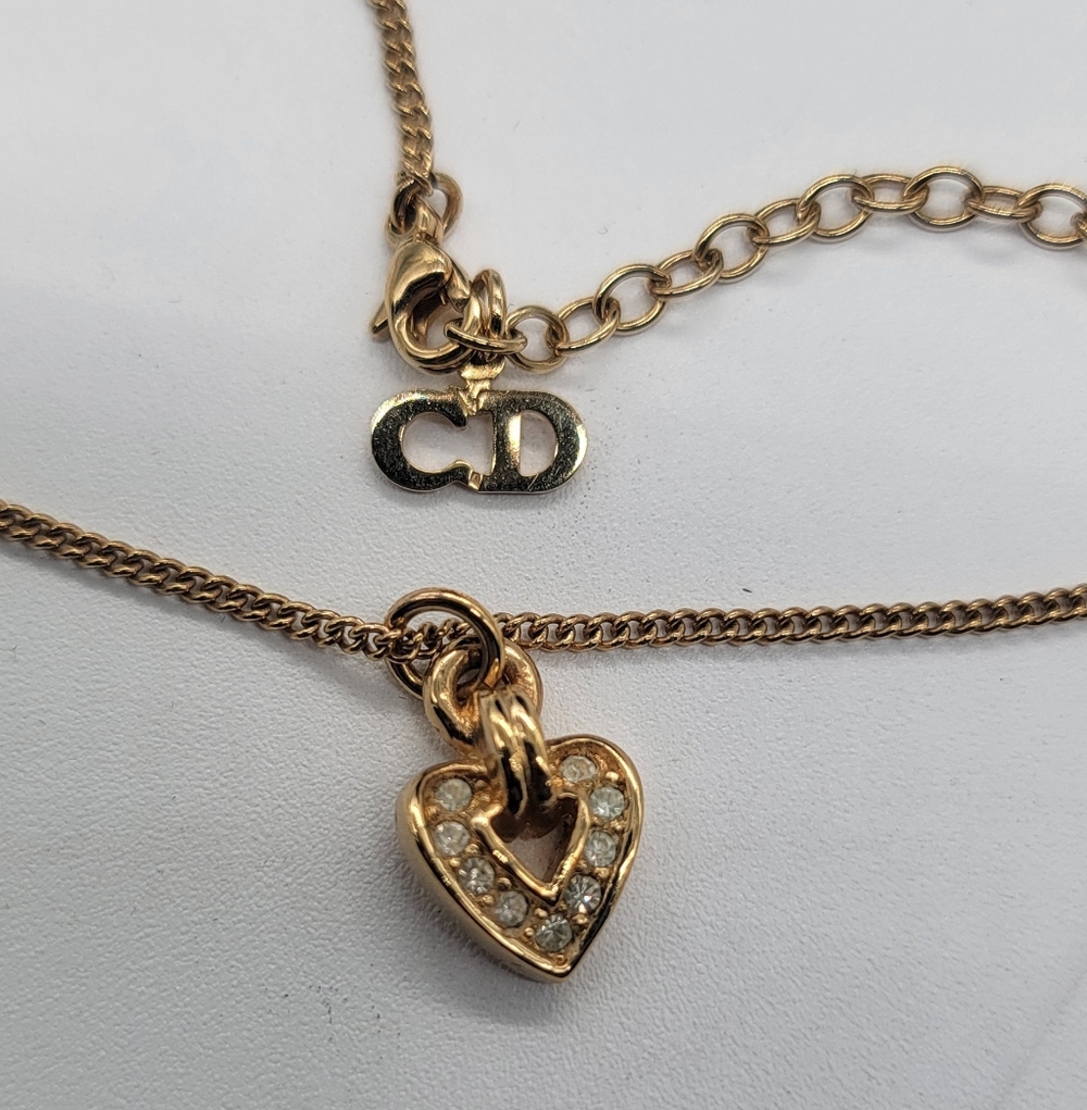 Christian DIOR Heart Pendant Necklace